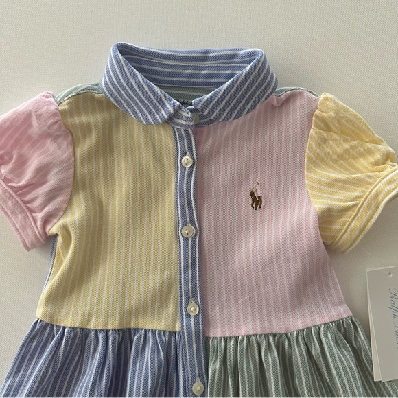 Ralph Lauren 18 Months Baby Girl Dress NWT Spring Summer Pink Blue Green Yellow - Picture 5 of 6